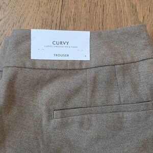 NWT Ann Taylor Trousers Pants Curvy Hip & Thigh Straight Leg Tan Brown Size 8